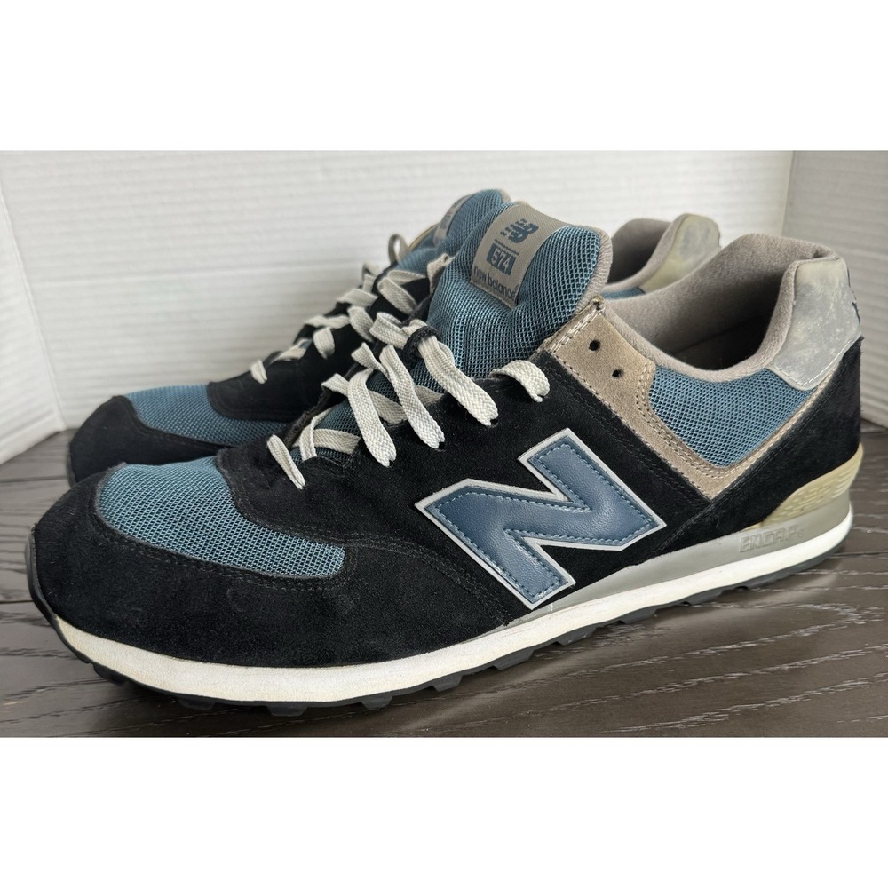 New Balance 574 Men's Low Top Sneakers Dark Navy/Marred Blue Size 18D